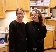 Three Panama City dental team members wearing protective gear